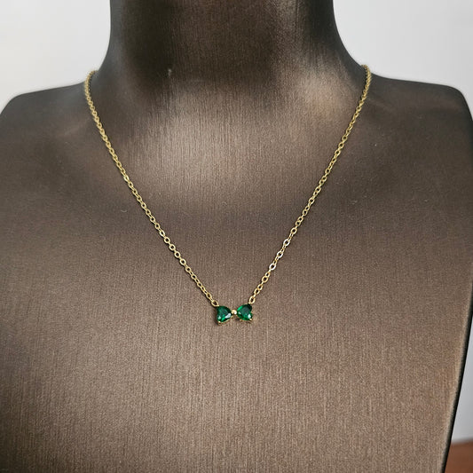 Little Bow Necklace - Green
