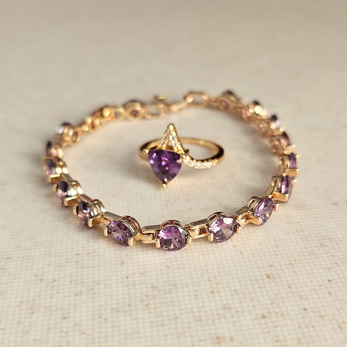 Violet Bracelet + Ring Set