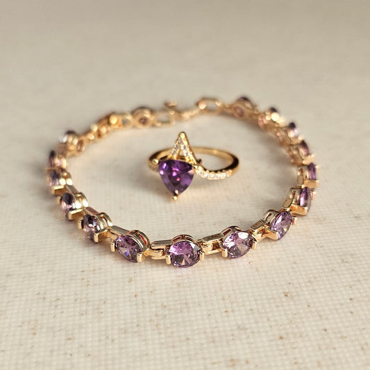 Violet Bracelet + Ring Set