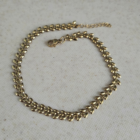 Leaf Anklet Gold