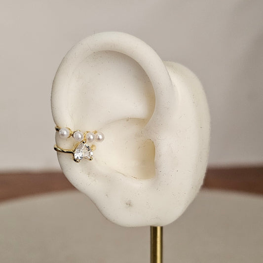 Pearl Heart Ear Cuff